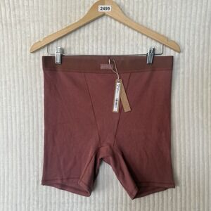Skims sold Cotton Rib Logo Boxers Shorts Loungewear Redwood Women's Sz sold na